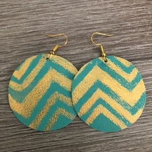 Aztec leather earrings